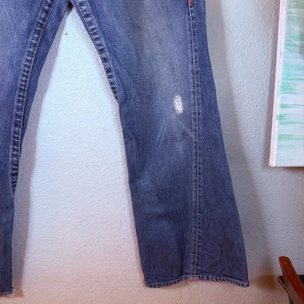 True Religion Joey Super T Flap Twisted Flare Vintage Y2K Thrashed Retro Jean 33